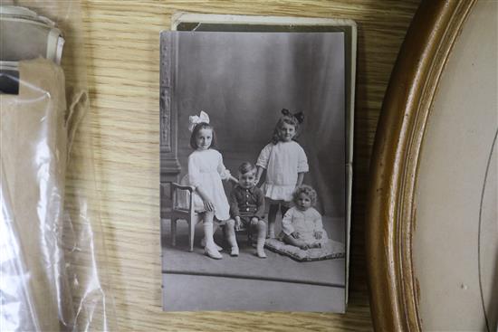 Two albums of Edwardian and later postcards, subjects include a girl with a large early German teddy bear, YWCA, hospital ward scenes